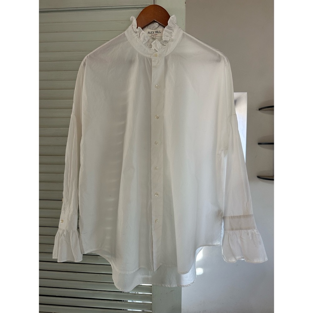 Alex Mill Ruffled Cotton Poplin Shirt